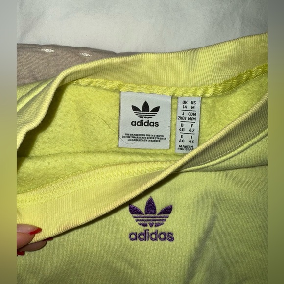 Adidas Women’s Neon Yellow Sweatshirt - Picture 2 of 3